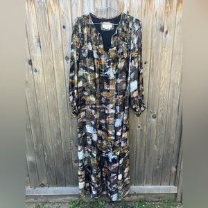 Anthropologie Abstract Print Maxi Dress